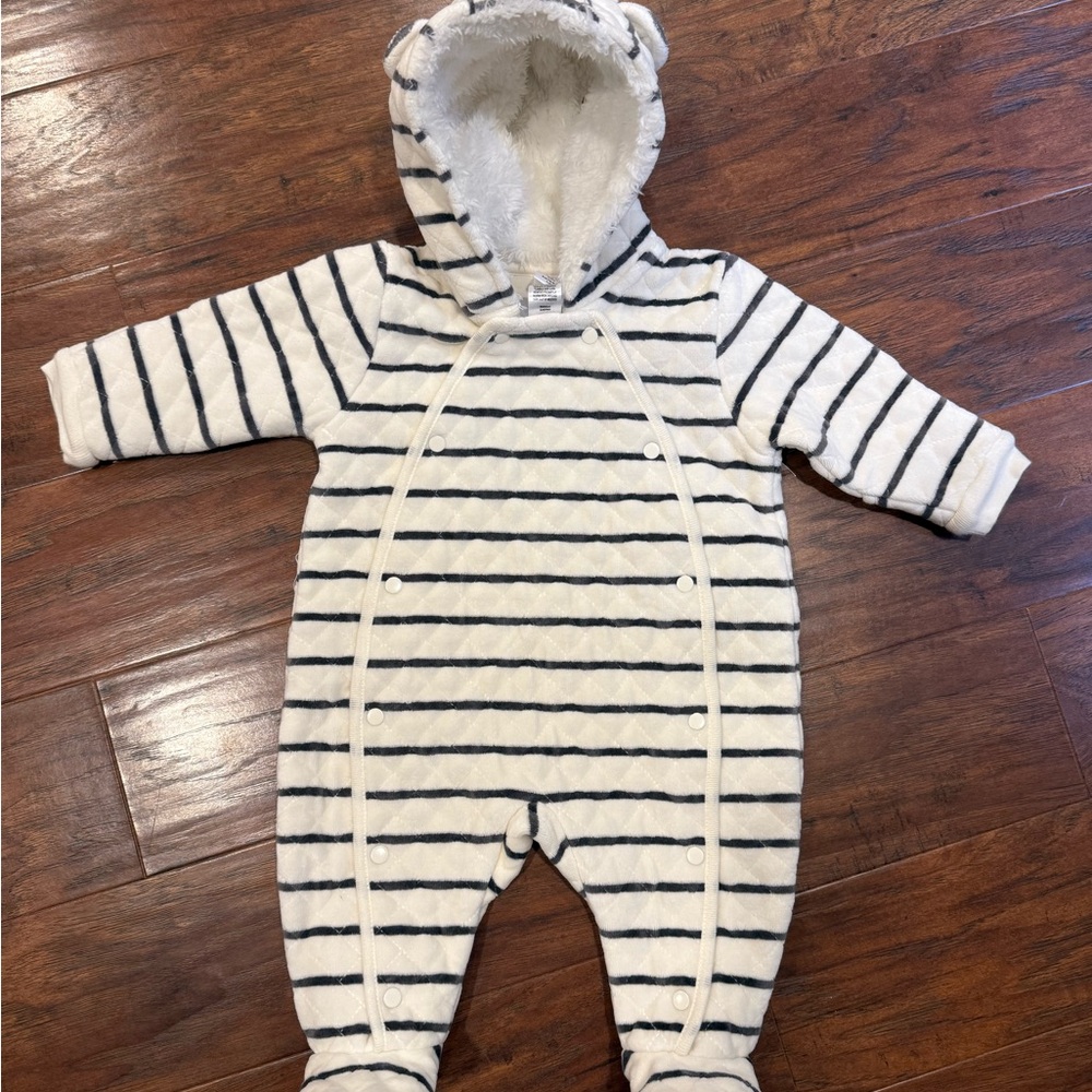 Striped Hooded Kids One Piece